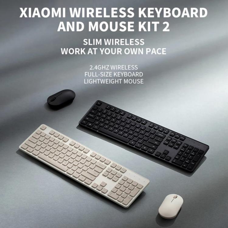 Original Xiaomi 2.4GHz Wireless Keyboard + Mouse Set 2 for Notebook Desktop Laptop(Milk Tea White) - free shipping - PMC Jewellery - Order now!