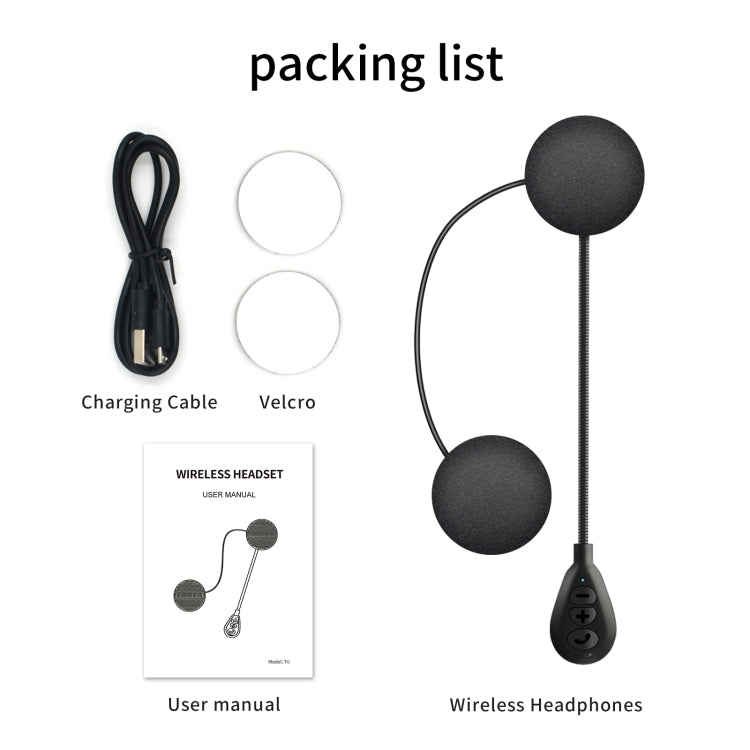 T6 Motorcycle Helmet Bluetooth V5.0 Headset - Motorcycle Walkie Talkie by PMC TechLife | Online Shopping South Africa | PMC TechLife | Buy Now Pay Later Mobicred