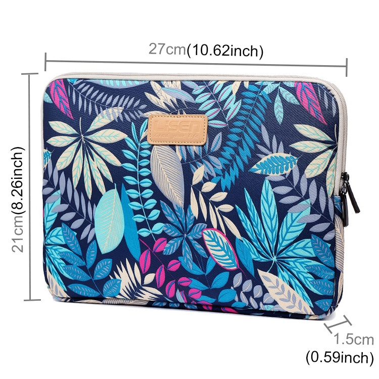 Lisen 10 inch Sleeve Case Colorful Leaves Zipper Briefcase Carrying Bag for iPad Air 2, iPad Air, iPad 4, iPad New, Galaxy Tab A 10.1, Lenovo Yoga 10.1 inch, Microsoft Surface Pro 10.6, 10 inch and Below Laptops / Tablets(Blue)