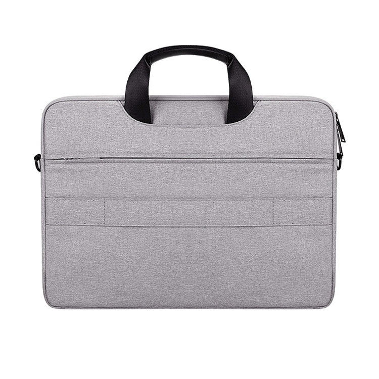 DJ08 Oxford Cloth Water-resistant Wear-resistant Laptop Bag for 15.6 inch Laptops, with Concealed Handle & Luggage Tie Rod & Adjustable Shoulder Strap (Grey)