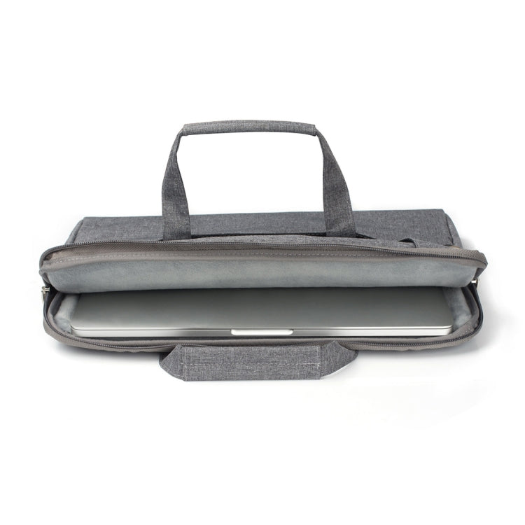 Portable One Shoulder Handheld Zipper Laptop Bag, For 11.6 inch and Below Macbook, Samsung, Lenovo, Sony, DELL Alienware, CHUWI, ASUS, HP (Grey)