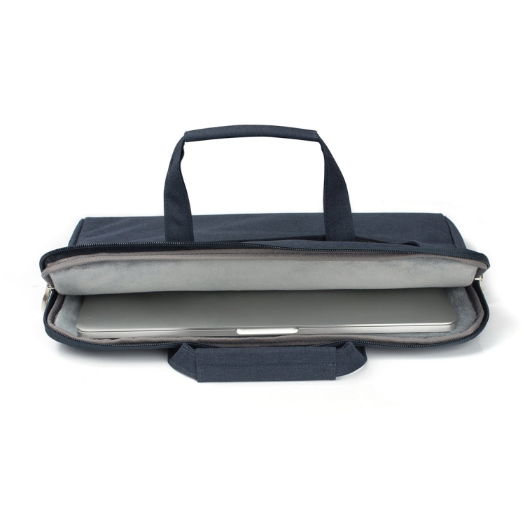 Portable One Shoulder Handheld Zipper Laptop Bag, For 15.4 inch and Below Macbook, Samsung, Lenovo, Sony, DELL Alienware, CHUWI, ASUS, HP (Dark Blue) - 15 inch by PMC TechLife | Online Shopping South Africa | PMC TechLife | Buy Now Pay Later Mobicred