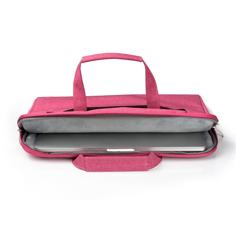 Portable One Shoulder Handheld Zipper Laptop Bag, For 15.4 inch and Below Macbook, Samsung, Lenovo, Sony, DELL Alienware, CHUWI, ASUS, HP (Magenta) - 15 inch by PMC TechLife | Online Shopping South Africa | PMC TechLife | Buy Now Pay Later Mobicred