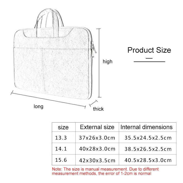 ST06S Water-resistant PU Leather Zipper Hidden Portable Strap One-shoulder Handbag for 13.3 inch Laptops, with Magic Stick & Suitcase Belt (Dark Gray)
