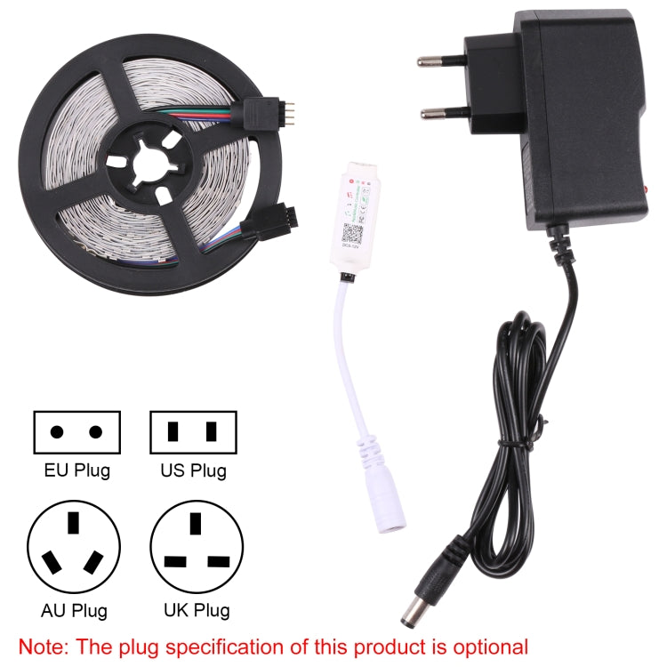 Smart Bluetooth APP Control Bare Board 2835 SMD RGB LED Rope Light, 60 LED/m, Length: 5m, 12V 2A 100-240V(US Plug) - Bare Board Light by PMC Jewellery | Online Shopping South Africa | PMC Jewellery | Buy Now Pay Later Mobicred