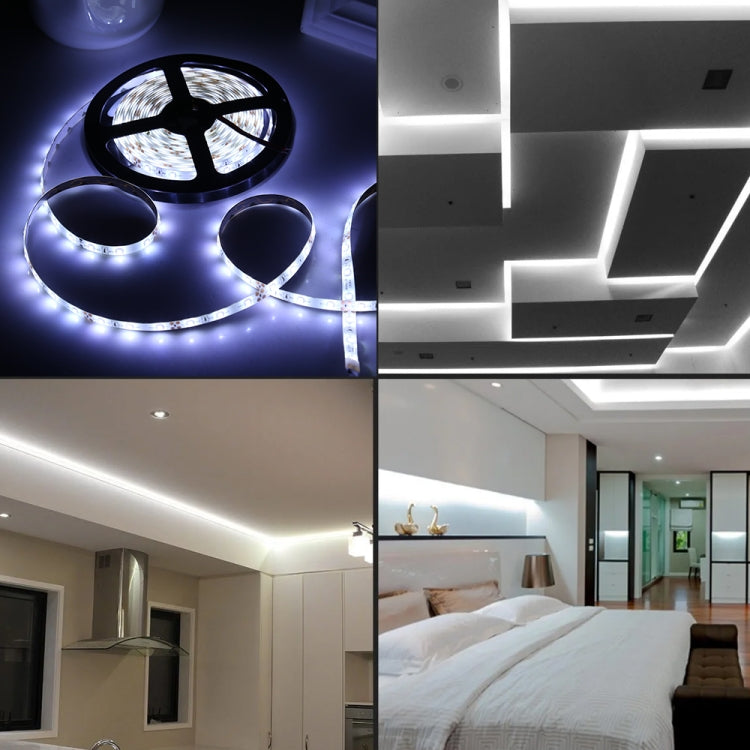 2pcs Bare Board 2835 SMD Dimmable White Light / Warm Light LED Rope Light, 60 LED/m, Length: 5m, 12V 2A 100-240V(UK Plug)