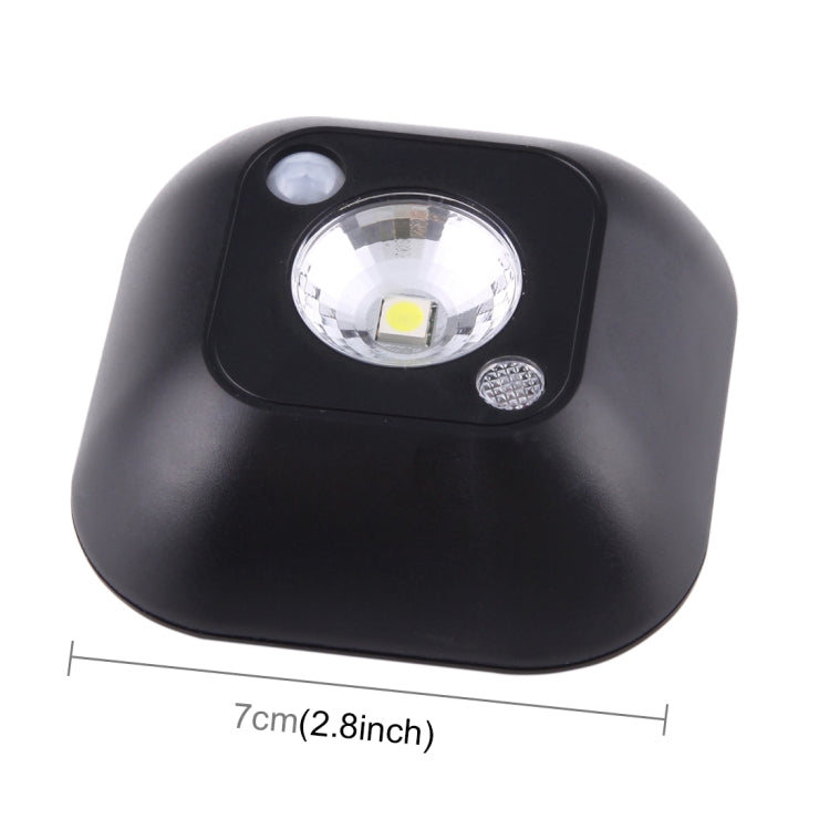 White Light Mini Human Body Motion Induction Ceiling Night Light , Porch Wall Lamps for Cabinets / Bedroom / Bathroom / Living Room, Sensor Distance: 2-3m(Black)