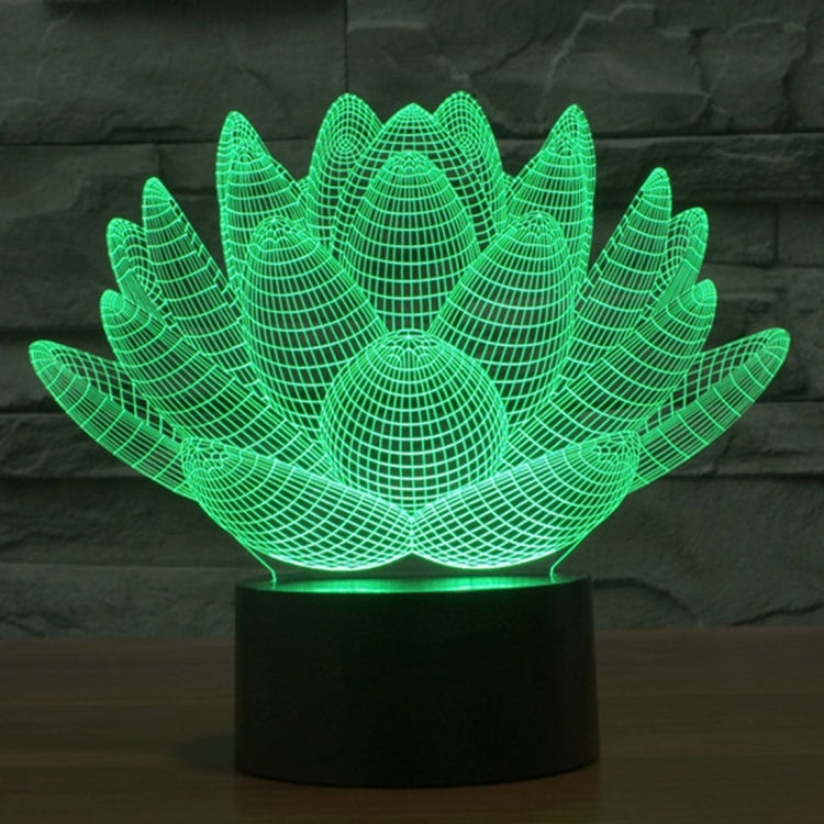 Lotus Style 3D Touch Switch Control LED Light , 7 Color Discoloration Creative Visual Stereo Lamp Desk Lamp Night Light - Novelty Lighting by PMC TechLife | Online Shopping South Africa | PMC TechLife | Buy Now Pay Later Mobicred