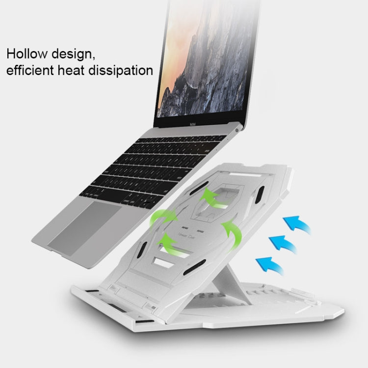 T3 Multi-function Hollow Design Cooling Bracket with 10-Level Adjustable Angle for Notebook, MacBook, iPad, Mobile Phones(Black)