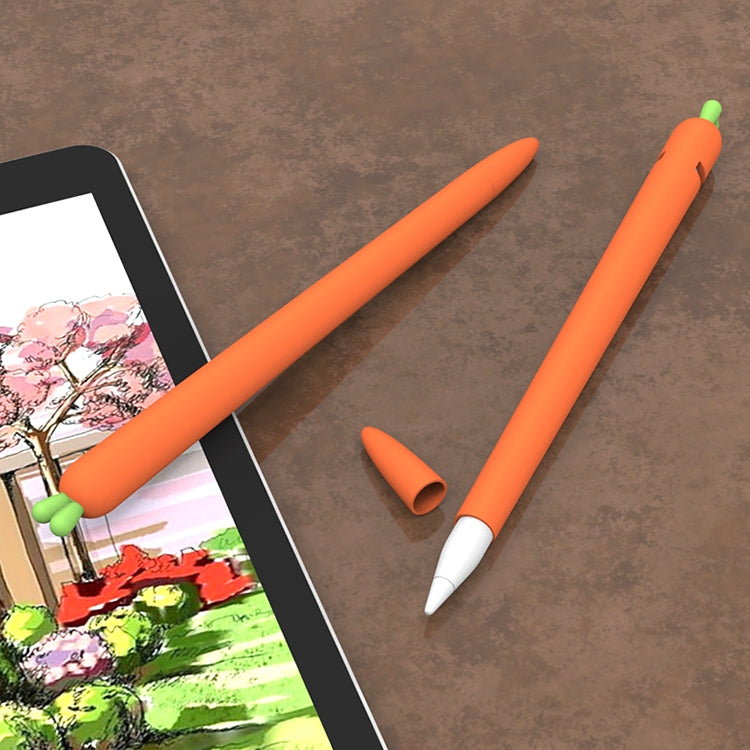 LOVE MEI For Apple Pencil 1 Carrot Shape Stylus Pen Silicone Protective Case Cover (Orange) - Pencil Accessories by LOVE MEI | Online Shopping South Africa | PMC TechLife