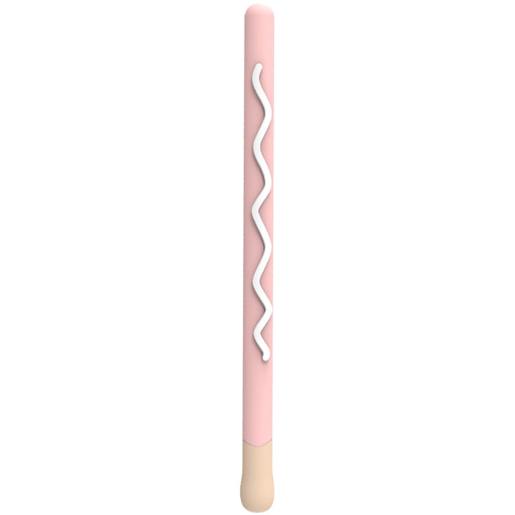 LOVE MEI For Apple Pencil 1 Stripe Design Stylus Pen Silicone Protective Case Cover(Pink)