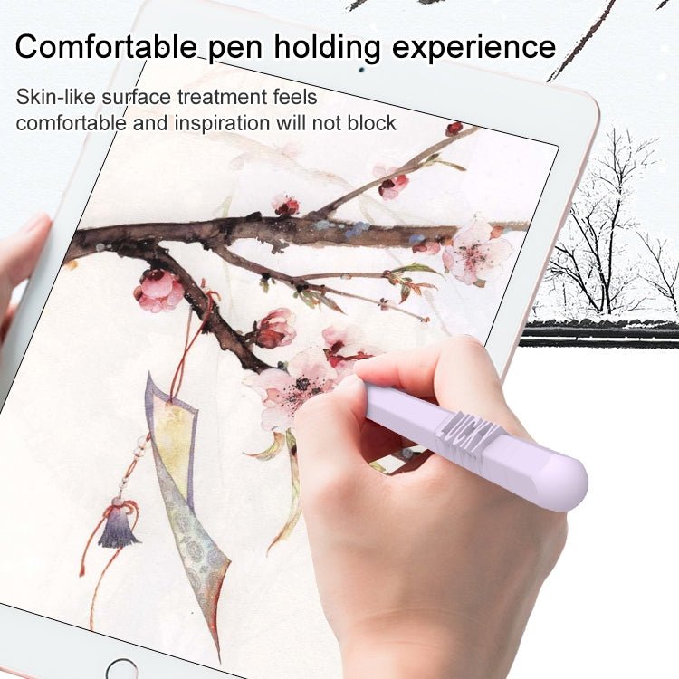 LOVE MEI For Apple Pencil 1 Number Letter Design Stylus Pen Silicone Protective Case Cover(Green)