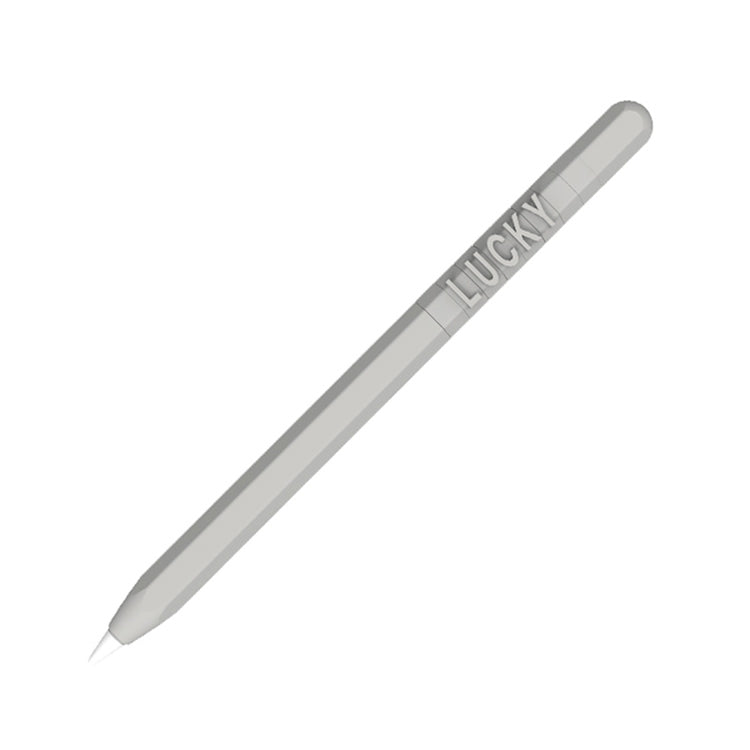 LOVE MEI For Apple Pencil 1 Number Letter Design Stylus Pen Silicone Protective Case Cover(Grey)
