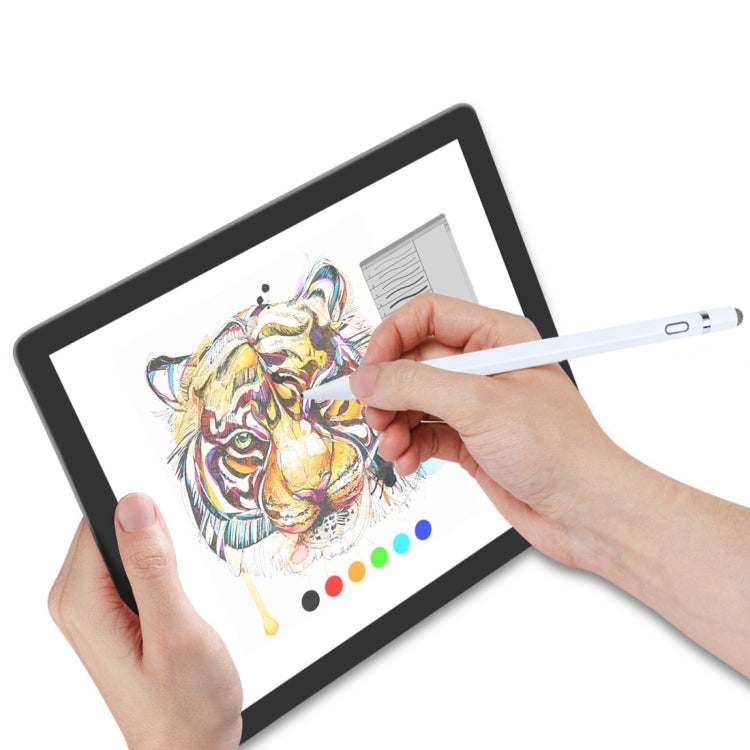 Universal Aluminum Alloy Active Capacitive Stylus Pen(White)