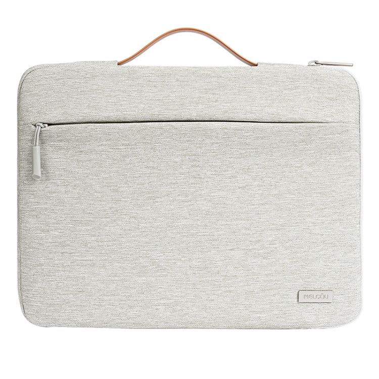 For 13 inch Laptop Zipper Water-resistant Handheld Sleeve Bag (Beige White)