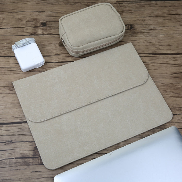 2 in 1 Horizontal Matte Leather Laptop Inner Bag + Power Bag for MacBook Air 13.3 inch A1466 (2012