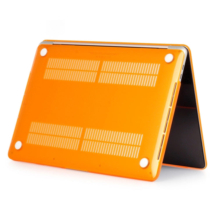 ENKAY Hat-Prince 2 in 1 Crystal Hard Shell Plastic Protective Case + Europe Version Ultra-thin TPU Keyboard Protector Cover for 2016 MacBook Pro 15.4 Inch with Touch Bar (A1707) (Orange)