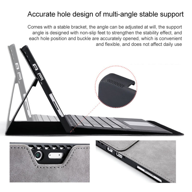 For Microsoft Surface Pro 7 / 7+ South African Sheepskin Magnetic Horizontal Flip Leather Case with Pen Slot & Holder (Blue)