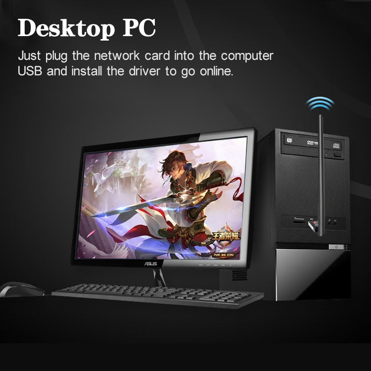 600Mbps 2.4GHz + 5Hz AC Dual Band USB WIFI Adapter with Antenna - USB Network Adapter by PMC TechLife | Online Shopping South Africa | PMC TechLife