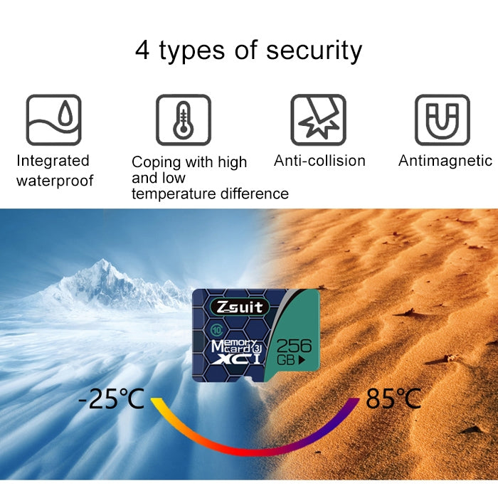 Zsuit 64GB High Speed Class10 Silver Grey TF(Micro SD) Memory Card - Micro SD Card by PMC Jewellery | Online Shopping South Africa | PMC Jewellery | Buy Now Pay Later Mobicred