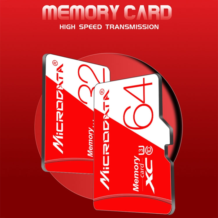 MICRODATA 64GB High Speed U3 Red and White TF(Micro SD) Memory Card - free shipping - PMC Jewellery - Order now!