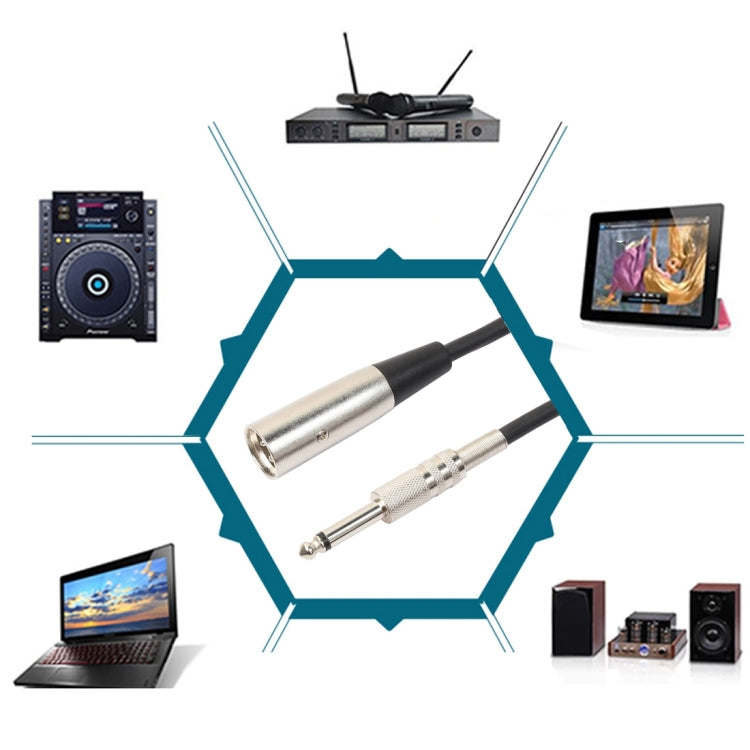 10m XLR 3-Pin Male to 1/4 inch (6.35mm) Mono Shielded Microphone Audio Cord Cable - Microphone Audio Cable & Connector by PMC TechLife | Online Shopping South Africa | PMC TechLife | Buy Now Pay Later Mobicred