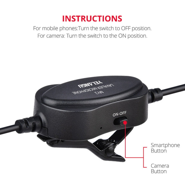 YELANGU YLG9926B MY2 Mini Lavalier Microphone for Mobile Phones / Tablets / Digital Cameras (Black)