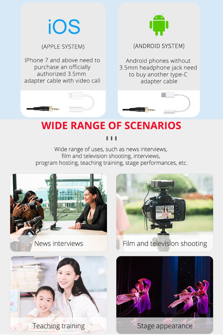 YELANGU YLG9929B MX4 Dual-Channel 100CH UHF Wireless Microphone System with 2 Transmitters and Receiver for DSLR Cameras and Video Cameras(Black) - free shipping - PMC Jewellery - Order now!