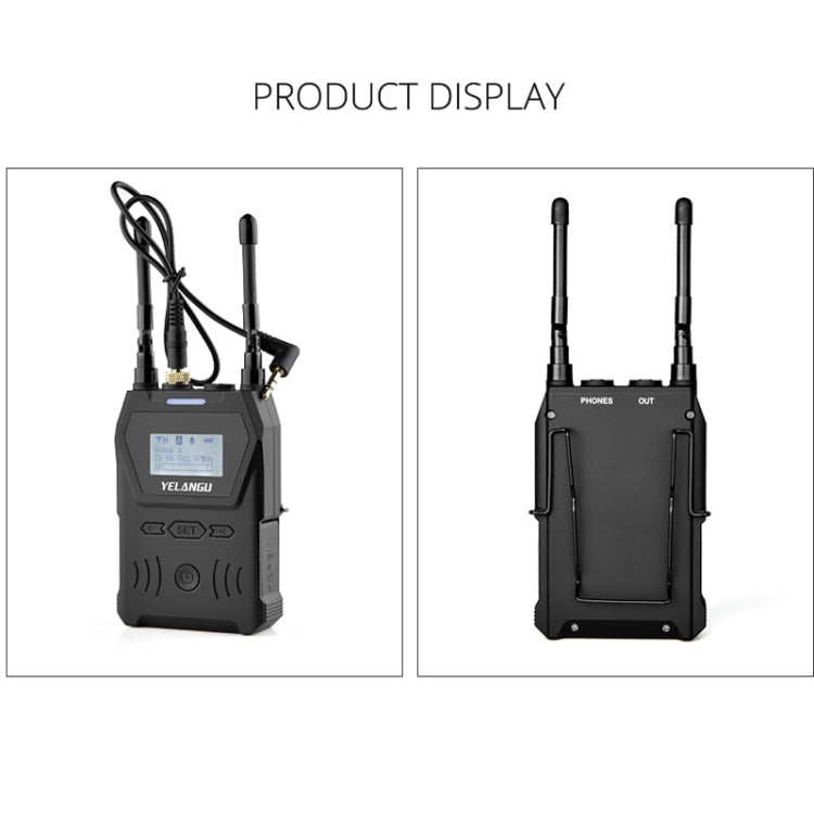 YELANGU YLG9929B MX4 Dual-Channel 100CH UHF Wireless Microphone System with 2 Transmitters and Receiver for DSLR Cameras and Video Cameras(Black) - free shipping - PMC Jewellery - Order now!