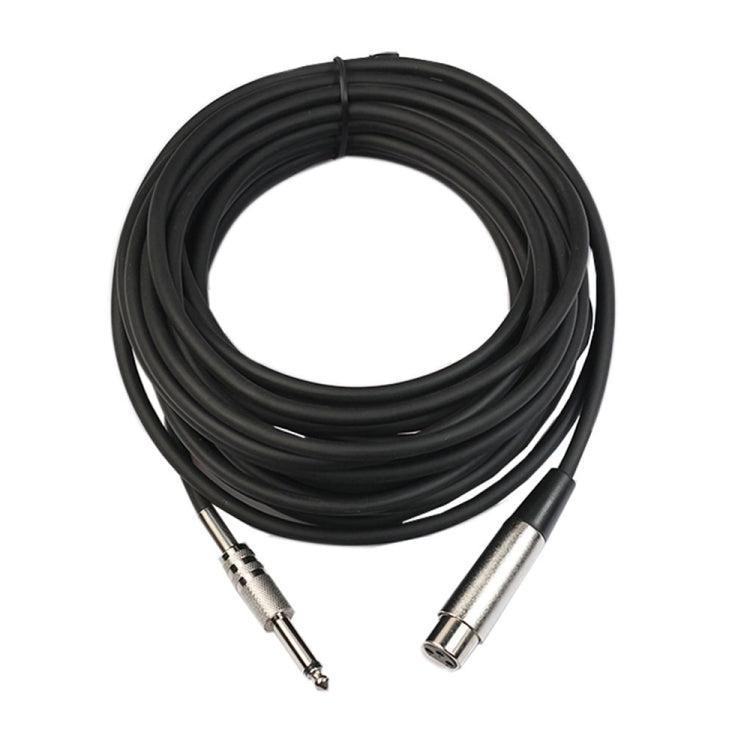 10m XLR 3-Pin Female to 1/4 inch (6.35mm) Mono Shielded Microphone Mic Cable