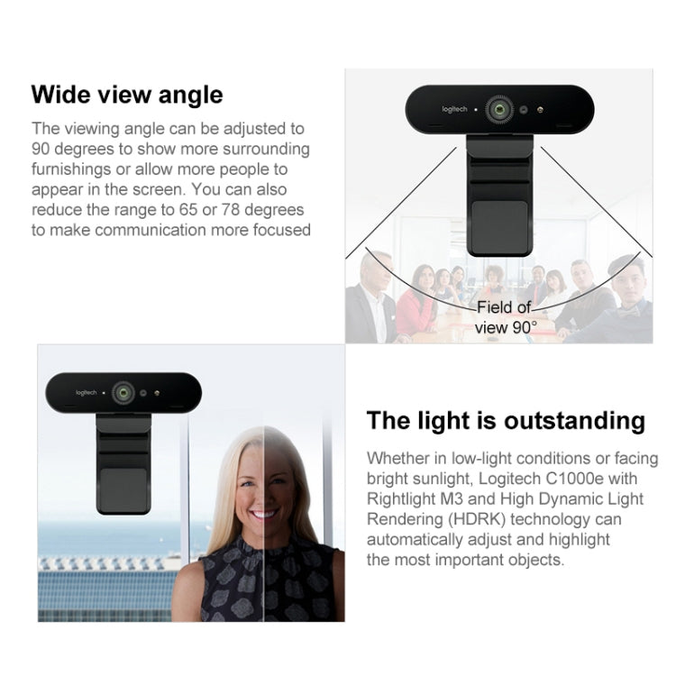Logitech C1000e BRIO 4K HD Wide-angle Live Computer Camera with Microphone - free shipping - PMC Jewellery - Order now!