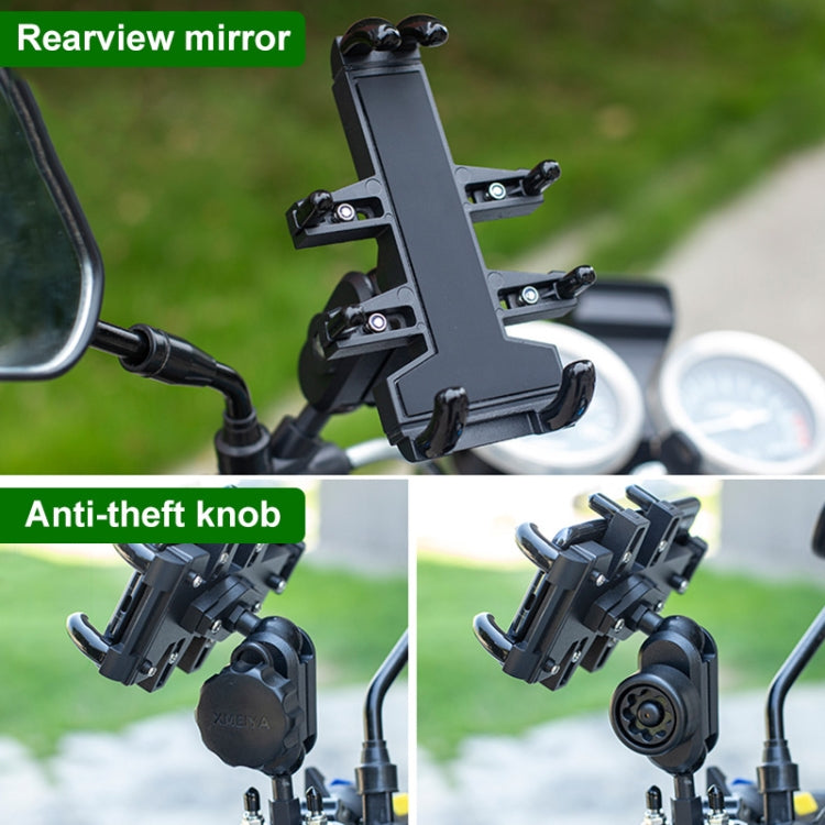 Tilt Rearview Mirror Screw Hole Ball-Head Motorcycle Eight-jaw Aluminum Phone Navigation Bracket - free shipping - PMC TechLife - Order now!