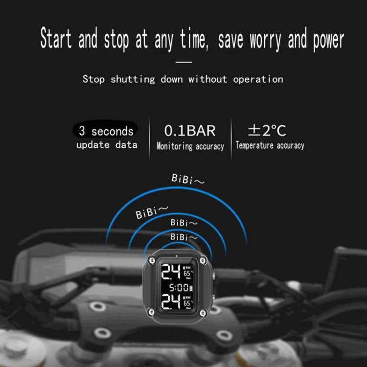 M4 Motorcycles Tire Pressure Monitor with Holder (Black) - Electrical Instruments by PMC TechLife | Online Shopping South Africa | PMC TechLife | Buy Now Pay Later Mobicred