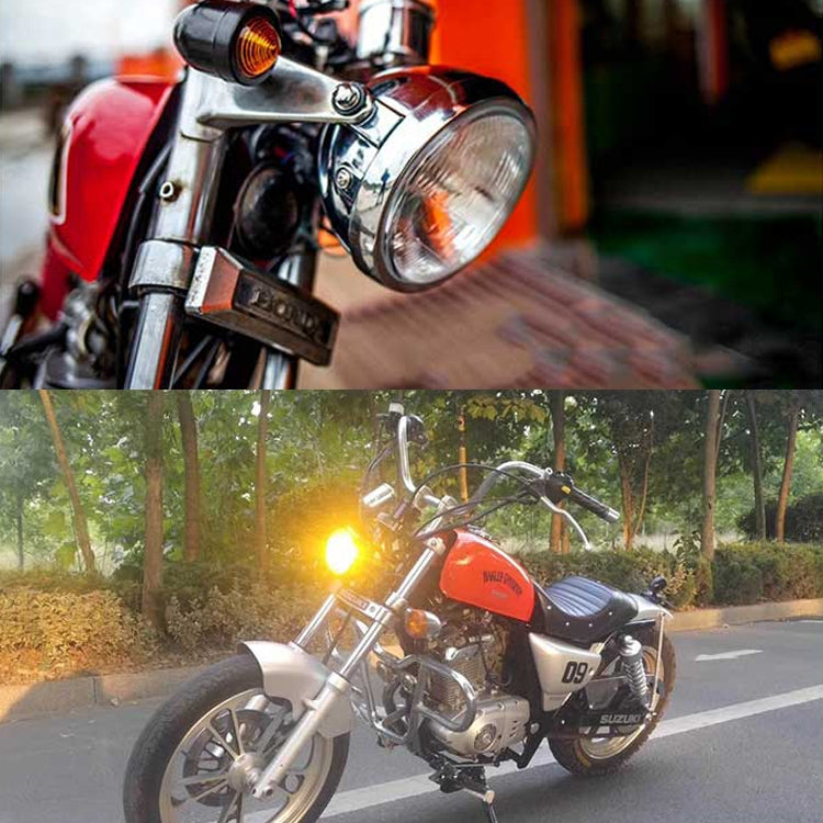 5.75 inch Motorcycle Black Shell Retro Lamp LED Headlight Modification Accessories for CG125 / GN125(Yellow) - Headlights by PMC TechLife | Online Shopping South Africa | PMC TechLife | Buy Now Pay Later Mobicred