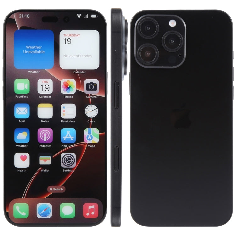 For iPhone 16 Pro Max Color Screen Non-Working Fake Dummy Display Model (Black)