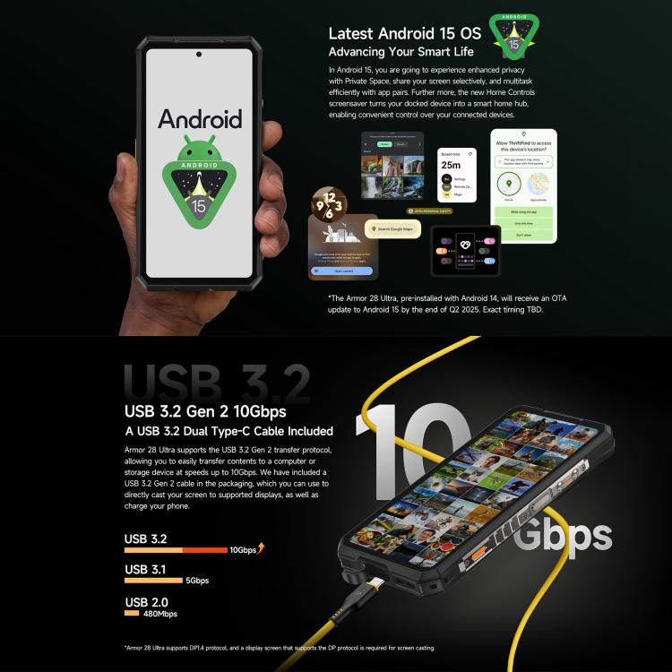 Ulefone Armor 28 Ultra Thermal Version Rugged Phone, 16GB+1TB, Night Vision, 10600mAh, 6.67 inch Android 14 MediaTek Dimensity 9300+ Octa Core, Network: 5G, NFC (Black)