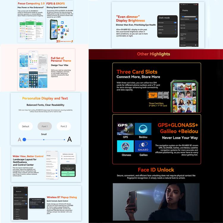 Blackview BV4800 SE Rugged Phone, 4GB+64GB, 6.56 inch Android 15 UMS9320E T615 Octa Core, Network: 4G, OTG, NFC (Orange) - free shipping - PMc TechLife - Order now!