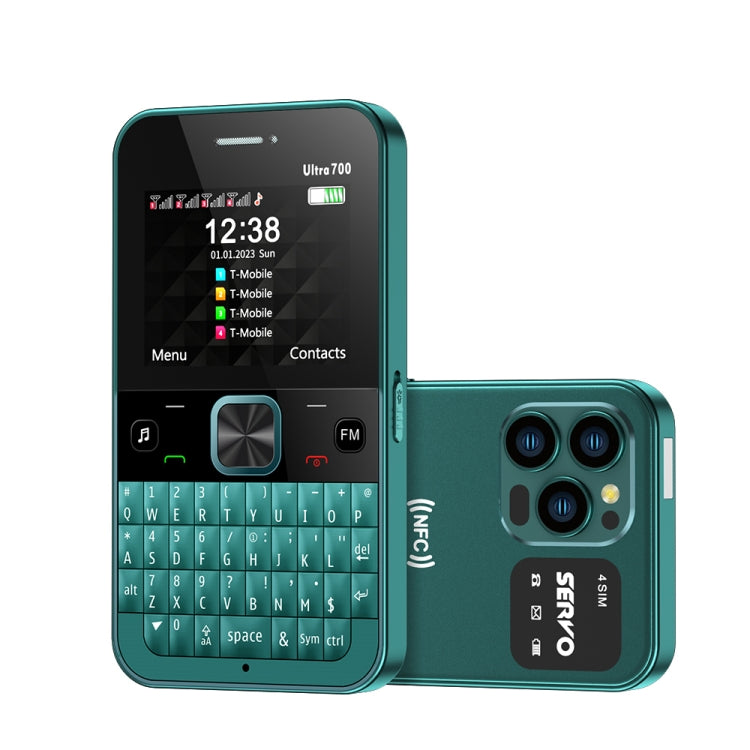 SERVO U700, 2.4 inch, MTK6261D, 58 Full Keyboards, Support Bluetooth, FM, NFC, Quick Dial, Flashlight, GSM, Quad SIM (Green) - free shipping - PMC Jewellery - Order now!