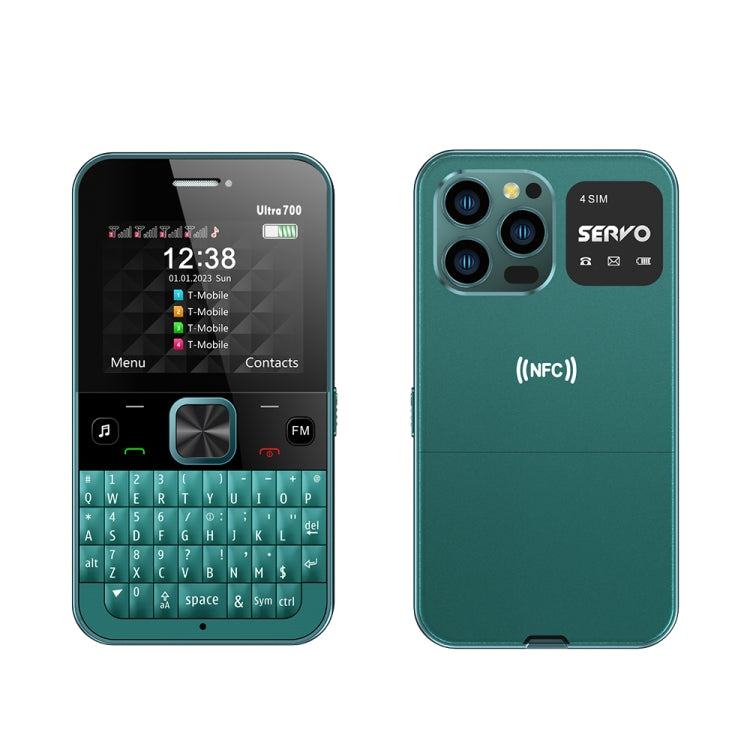SERVO U700, 2.4 inch, MTK6261D, 58 Full Keyboards, Support Bluetooth, FM, NFC, Quick Dial, Flashlight, GSM, Quad SIM (Green) - free shipping - PMC Jewellery - Order now!