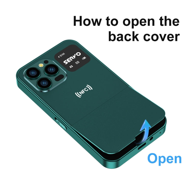 SERVO U700, 2.4 inch, MTK6261D, 58 Full Keyboards, Support Bluetooth, FM, NFC, Quick Dial, Flashlight, GSM, Quad SIM (Green) - free shipping - PMC Jewellery - Order now!