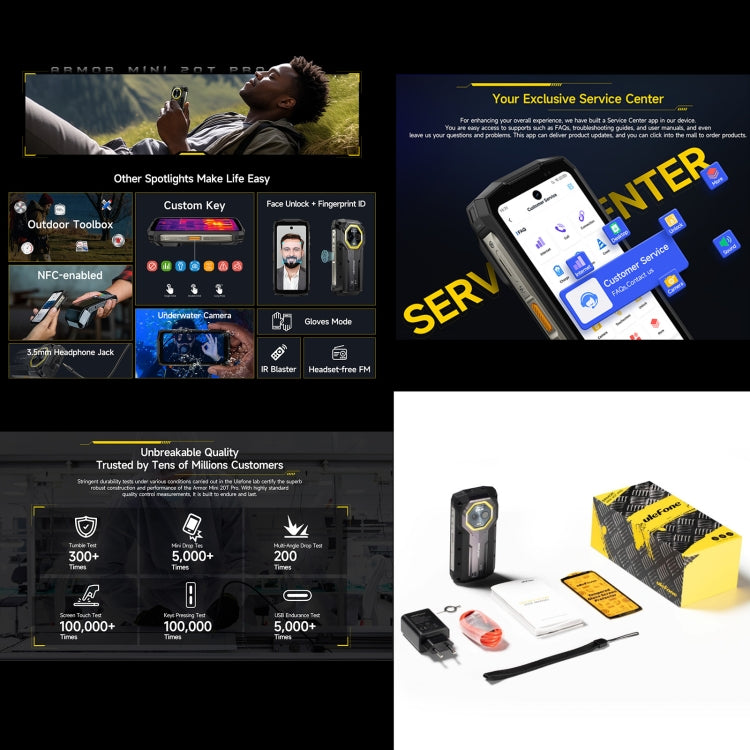 Ulefone Armor Mini 20T Pro, Thermal Imaging, 8GB+256GB, IP68/IP69K Rugged Phone, 4.7 inch Android 14 MediaTek Dimensity 6300 5G Octa Core, Network: 5G, NFC, OTG (Mecha Black) - free shipping - PMC Jewellery - Order now!