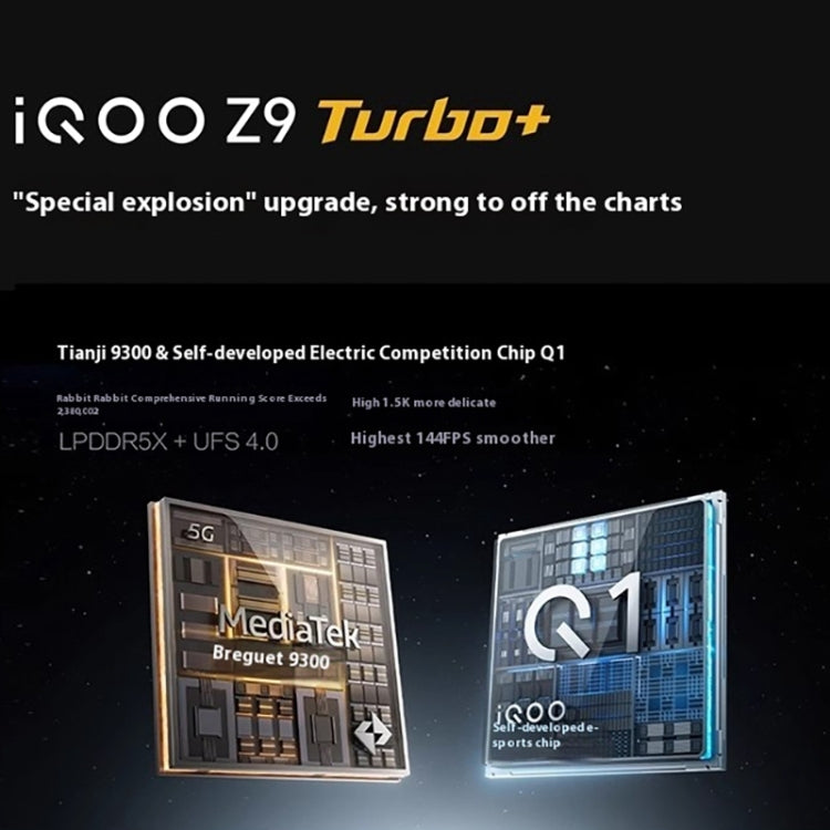 vivo iQOO Z9 Turbo+, 16GB+512GB, 6.78 inch Android 14.0 OriginOS 4 Dimensity 9300+ Octa Core 3.4GHz, OTG, NFC, Network: 5G, Support Google Play (Starlight White)