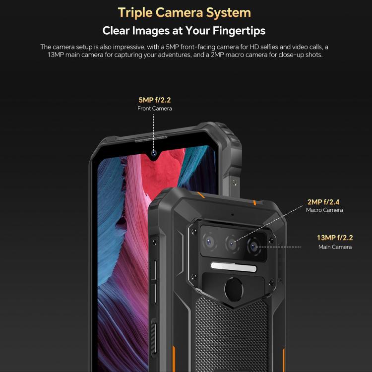 Oukitel WP23 Plus Rugged Phone, 8GB+256GB, 6.52 inch Android 14.0Unisoc T606 Octa-core, NFC, OTG, Network: 4G (Orange)
