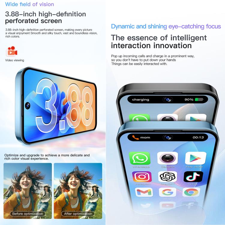 SOYES XS19, 2GB+16GB, 3.88 inch Android 10.0 MTK6580 Quad Core, Network: 3G, Dual SIM (Blue)