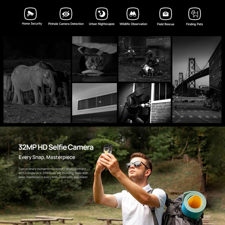 Ulefone Armor 34 Pro Projector, 16GB+512GB, Night Vision, IP68/IP69K Rugged Phone, 6.95 inch Android 15 MediaTek Dimensity 7300 Octa Core, Network: 5G, NFC, OTG (Black) - free shipping - PMC Jewellery - Order now!