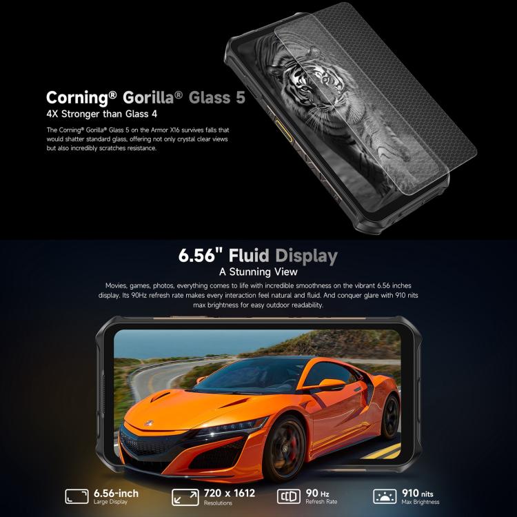 Ulefone Armor X16, 6GB+128GB, Night Vision, IP68/IP69K Rugged Phone, 6.56 inch Android 15 MediaTek Helio G91 Octa Core, Network: 4G, NFC, OTG (Sand Dune)
