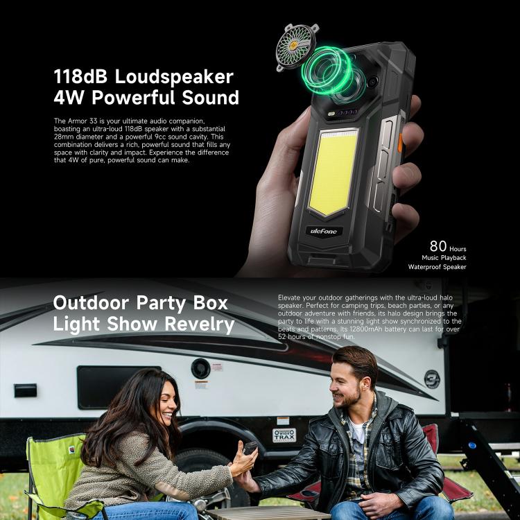Ulefone Armor 33 Rugged Phone, 12GB+512GB, 6.95 inch Android 15 MediaTek Helio G100 Octa Core, Network: 4G, OTG, NFC, LED Light (Black) - free shipping - PMC Jewellery - Order now!