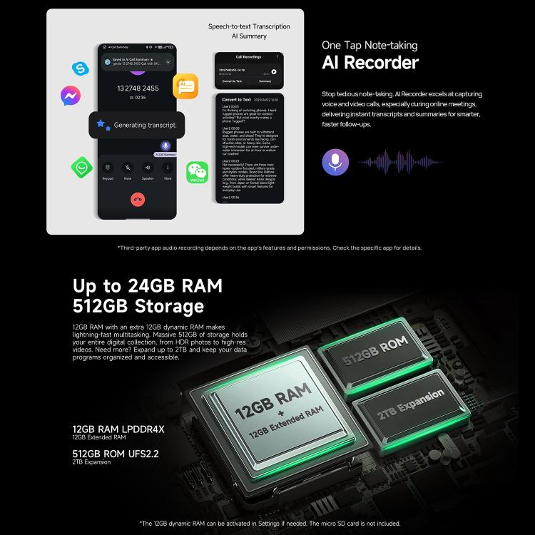 Ulefone Armor 33 Rugged Phone, 12GB+512GB, 6.95 inch Android 15 MediaTek Helio G100 Octa Core, Network: 4G, OTG, NFC, LED Light (Black) - free shipping - PMC Jewellery - Order now!