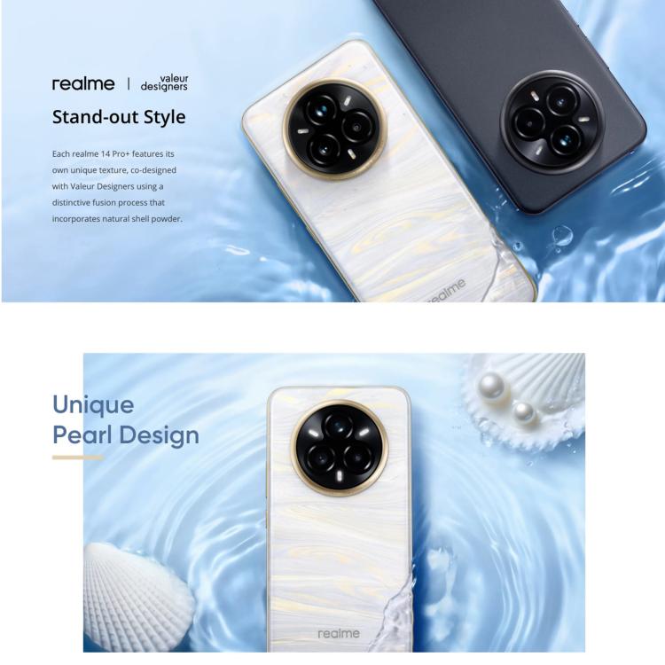 Realme 14 Pro+, 12GB+512GB, Screen Fingerprint Identification, 6.83 inch Realme UI 6.0 Snapdragon 7s Gen 3 Octa Core, NFC, Network: 5G (Grey)