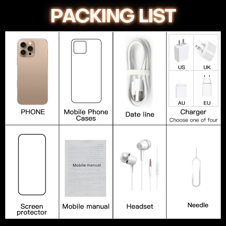 i16 Pro Max / A08, 3GB+32GB, 6.73 inch Screen, Face Identification, Android 8.1 MTK6753 Octa Core, Network: 3G, Dual SIM, US Plug (Black) - by PMC Jewellery | Online Shopping South Africa | PMC Jewellery | Buy Now Pay Later Mobicred